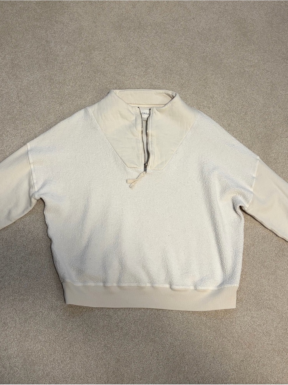 The GREAT The Trail Sweatshirt - Washed White Size 1